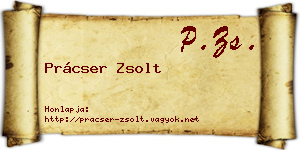 Prácser Zsolt névjegykártya